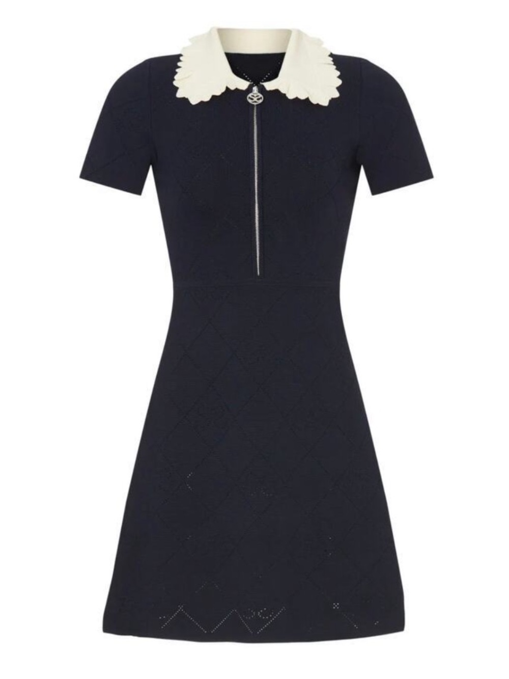 Sandro Scalloped Collar Dress Sz French 38/US 6 - Picture 4 of 14